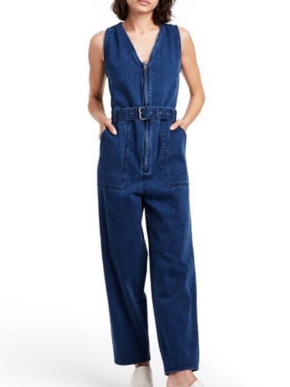 Rachel Comey for Target Indigo Denim Sleeveless Belted Jumpsuit